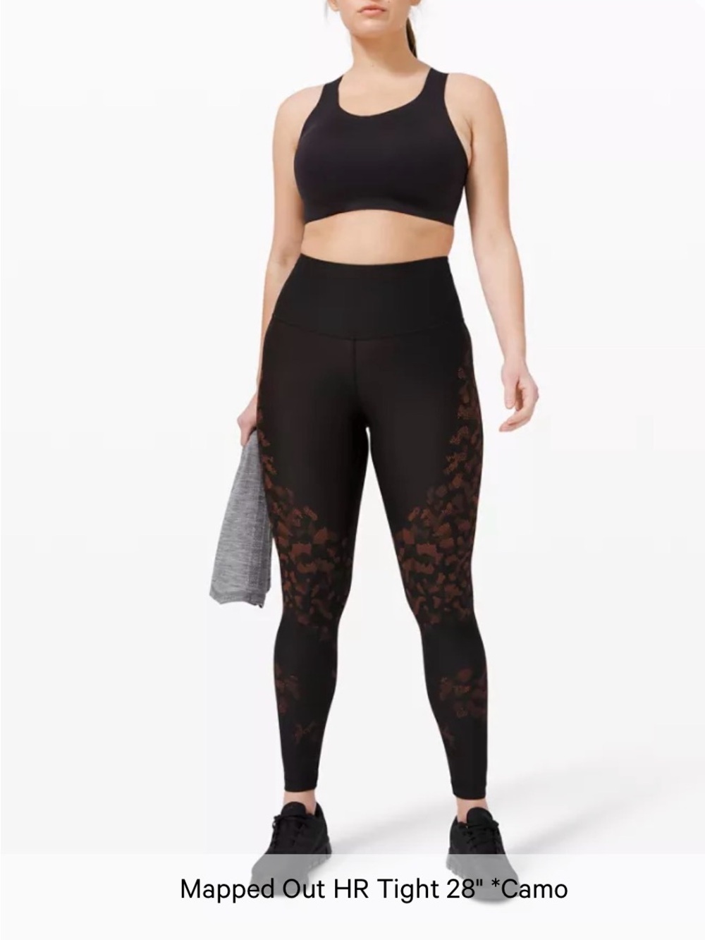Mapped Out High-Rise Camo Tights 28" - Black